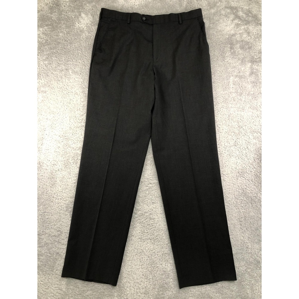 Dockers Pants Mens 36x34 Black Premium Wool Blend Relaxed Fit Dress